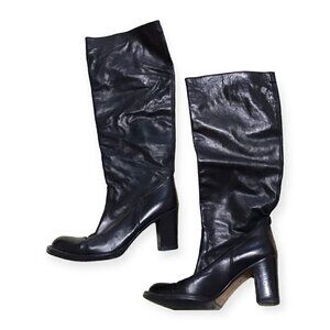 Barbara Bui black leather knee high boots, Size 38 EU